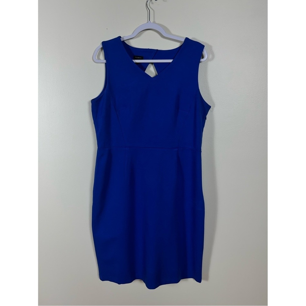 Talbots Scuba Knit Midi Dress Size 14 Cobalt Blue Capsule Career Staple